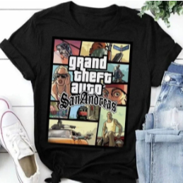 Camiseta algodão Jogo De Video Game San adreas 100% Algodão
