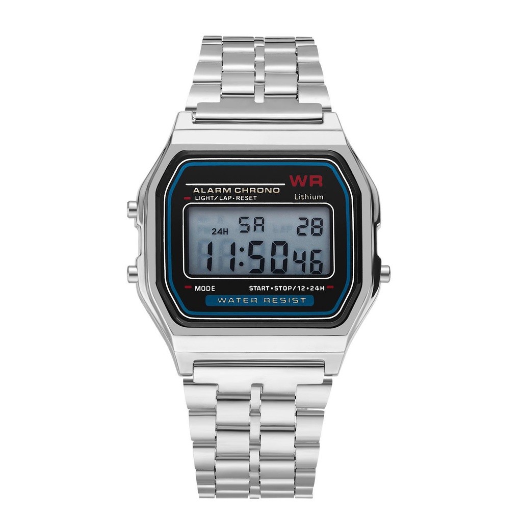 Estudante LED Crianças Relógio digital Pulseira De Aço Estilo Harajuku Multifuncional Para Meninos E Meninas
