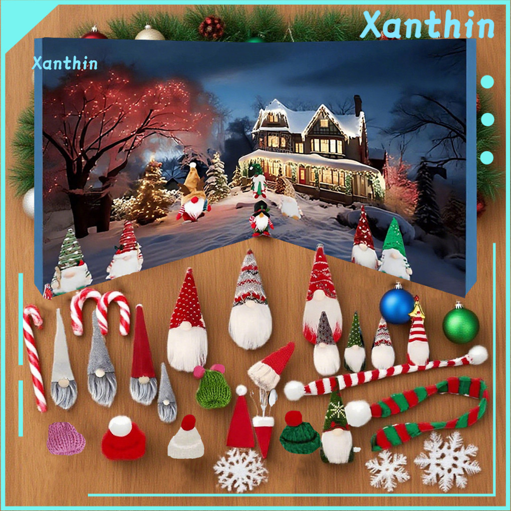 Christmas Gnome Advent Calendar Gift Set 2025 Gnomes 24 Days Countdown Box with Cute Dwarf Figures – Festive for Famil