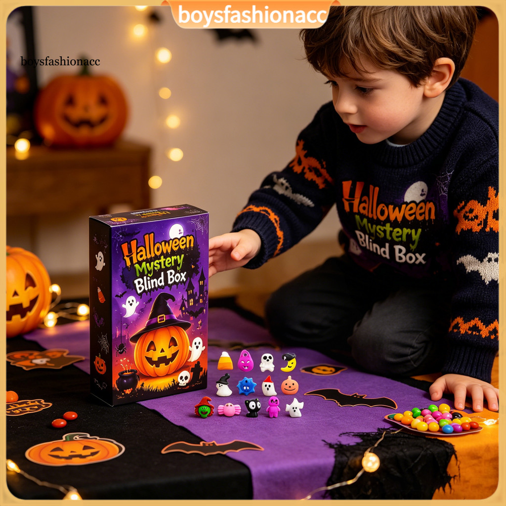 Halloween Squeeze Toy Advent Calendar – 24-day Ghost Pumpkin Fidget Toys Set Collectible Figures Gift Box for Kids Per