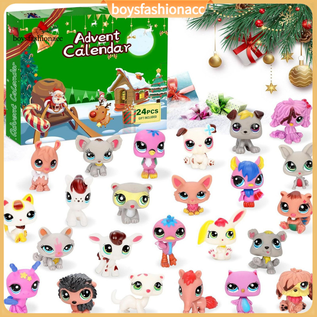 2024 Advent Calendar Mini Pet Doll Toys – 24 Days Countdown Cute Figures Christmas Gift Box for Kids Boys Girls Toddle