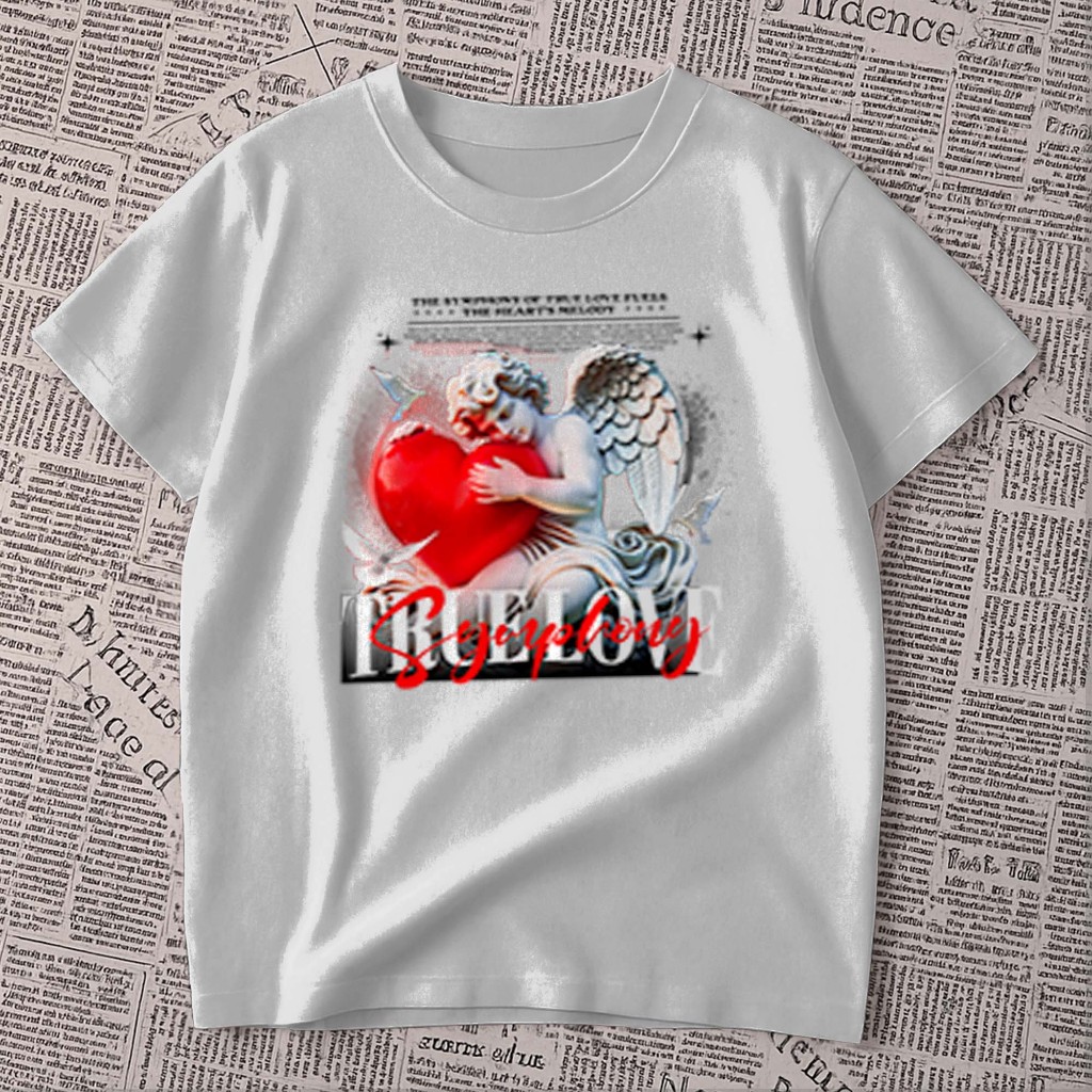 Camiseta estampada - Truelove | estatua coração angel | streetwear | blusa unissex premium 100% algodão