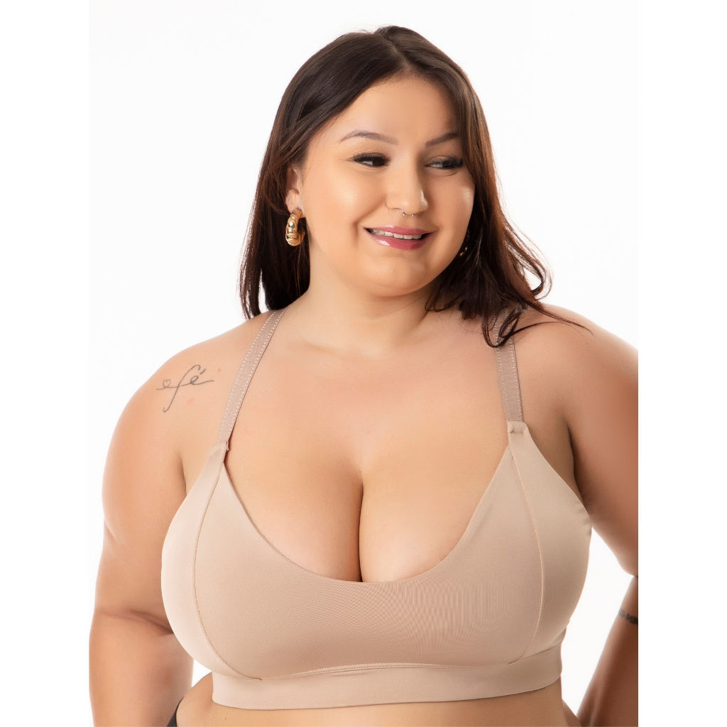 Sutiã Plus Size, Sem Bojo, Alças Reforçadas, Comfort Premium.