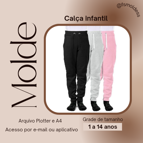 Molde calça infantil