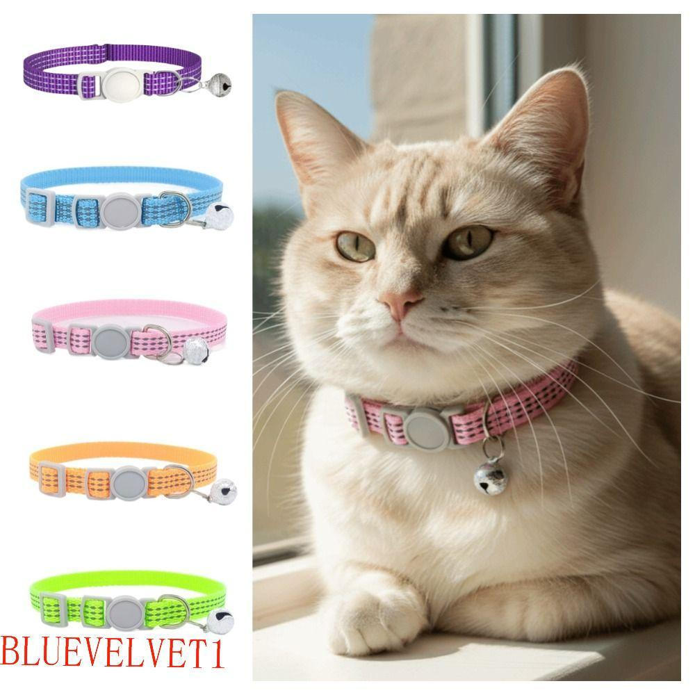BLUEVELVET1 5 Pçs/SET Coleiras Reflexivas Para Gatos , De Nylon Animais De Estimação Com Design Separatista , Sinos E Al