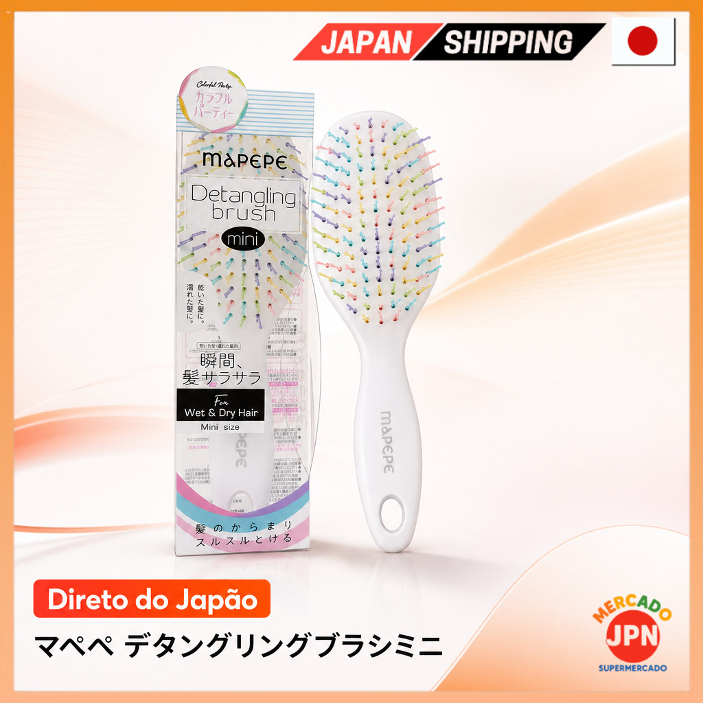 Mapepe Mini Escova Desembaraçante para Cabelos Secos e Molhados Direct from JAPAN