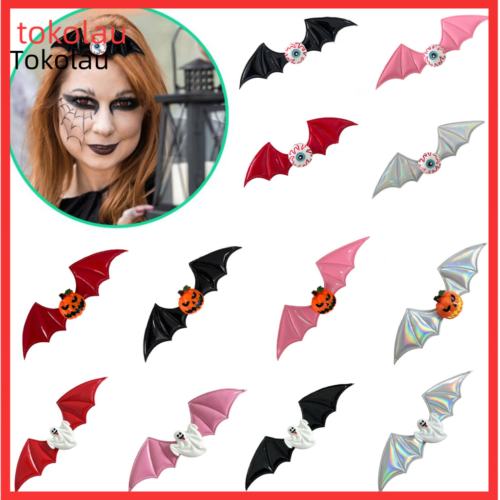 Wing Hair Clip Bat Hairpin Halloween Dark Wings Pumpkin Eyeball Spooky Party Accessory Versatile Street Style for Women