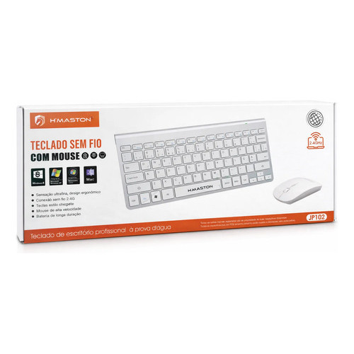 KIT Teclado e Mouse Bluetooth H'maston Sem Fio para IOS e Android JP102