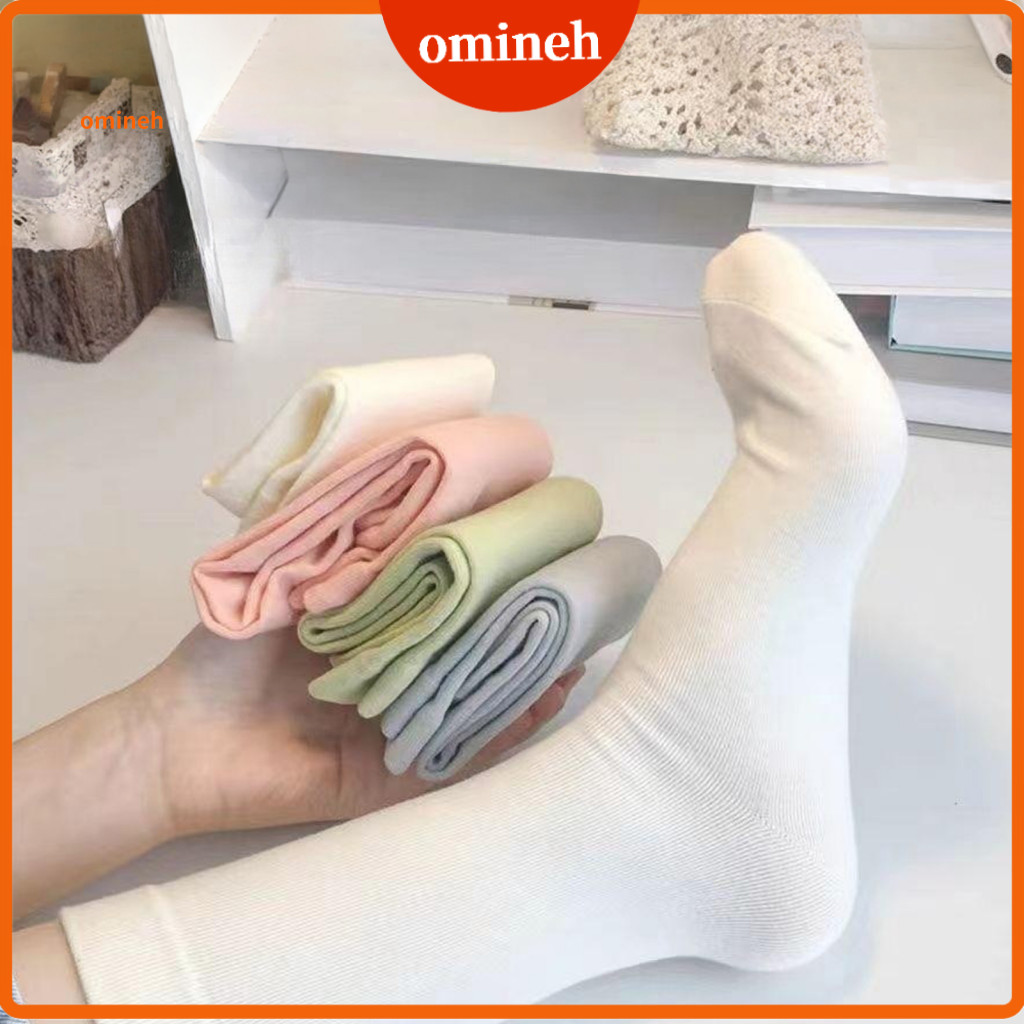 Soft Cotton Blend Socks Breathable Women’s Solid Color Mid-calf Crew – Comfortable Non-binding for Yoga Sports Wear