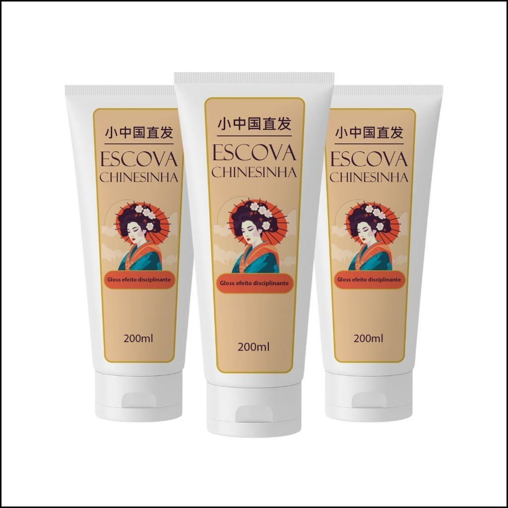 Kit 3x Escova Chinesinha 200ml – Gloss Efeito Disciplinante | Cabelos mais  Lisos