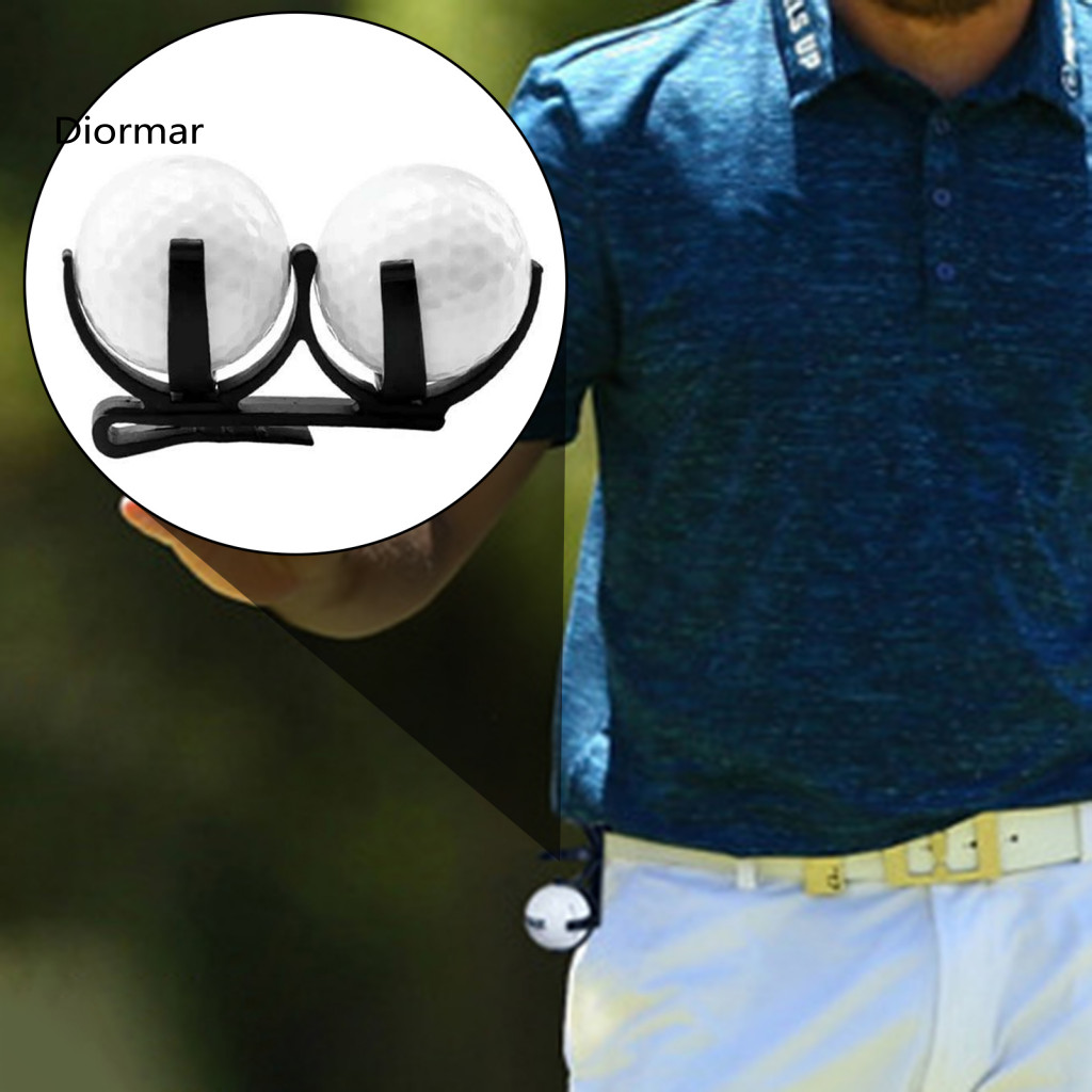 Golf Ball Clothes Clip with Rotating Claw Holder Rotatable Secure Grip Foldable Portable 2-ball Organizer Clamp Accessor