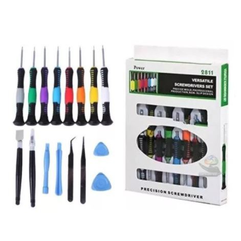 Kit Jogo Chaves Imantada Ferramenta para Manutenção Abrir Celular Tablet Iphone Android 16 peças - Envio Imediato