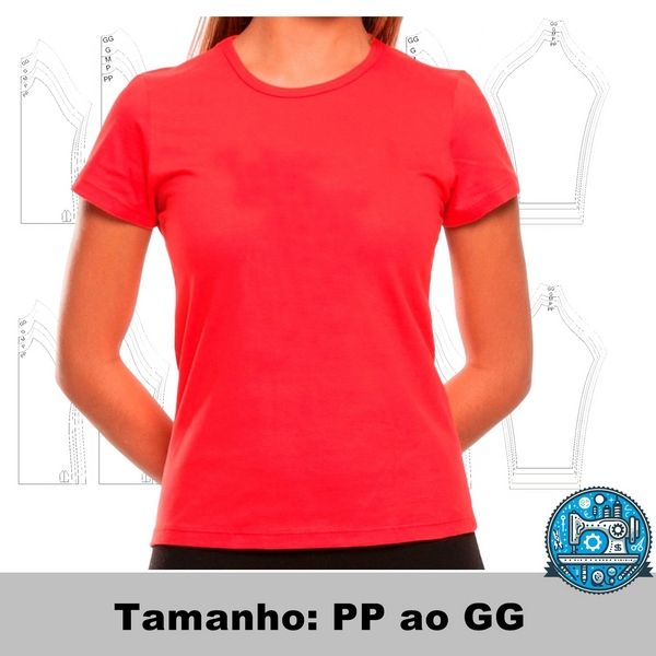 Molde Digital de Baby Look Tradicional (PP ao GG)