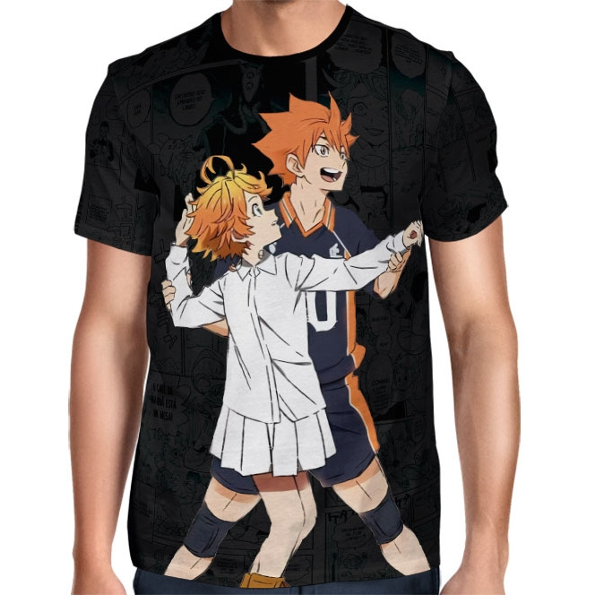 Camisa FULL Print The Promised Neverland - Emma e Shoyo Hinata
