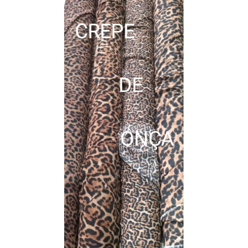 TECIDO CREPE - ESTAMPAS ANIMAL PRINT - 100% POLIÉSTER - 1m x 1,50m