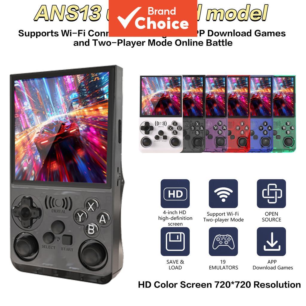 Consola de jogos portátil GAMINJA ANR13 com ecrã IPS de 4 polegadas, 20 000 jogos e suporte para multiplayer online.
