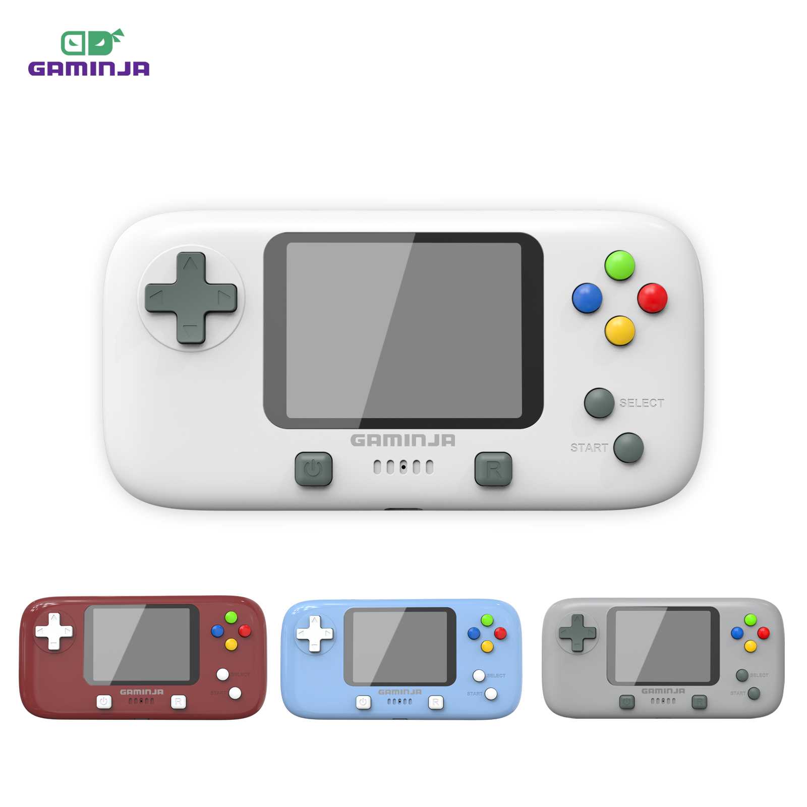Console de Videogame GAMINJA Retrô, com 400 jogos embutidos, tela HD de 2,8 polegadas e suporte para conexão em TV,