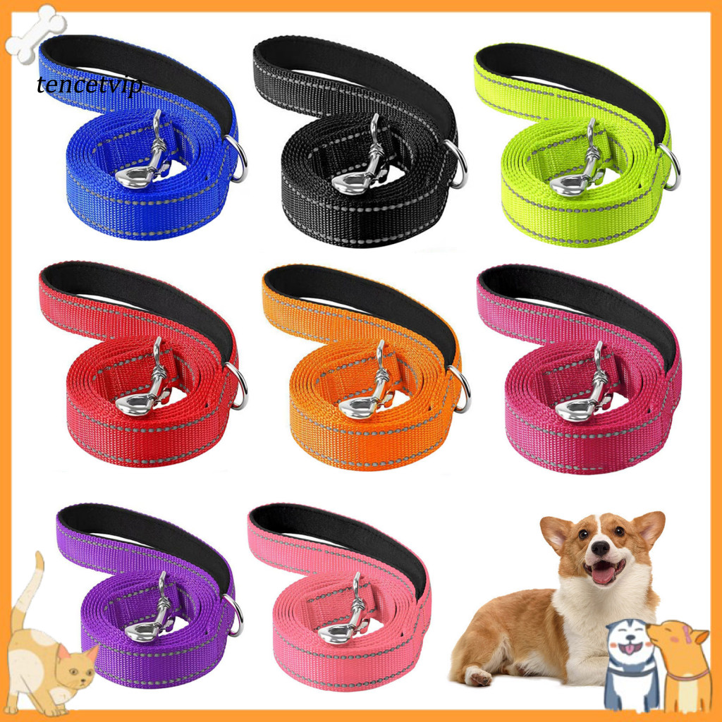Nylon Dog Leash Pet Traction Heavy Duty Reflective for Medium Dogs – Durable with Soft Padded Handle Comfortable Walki