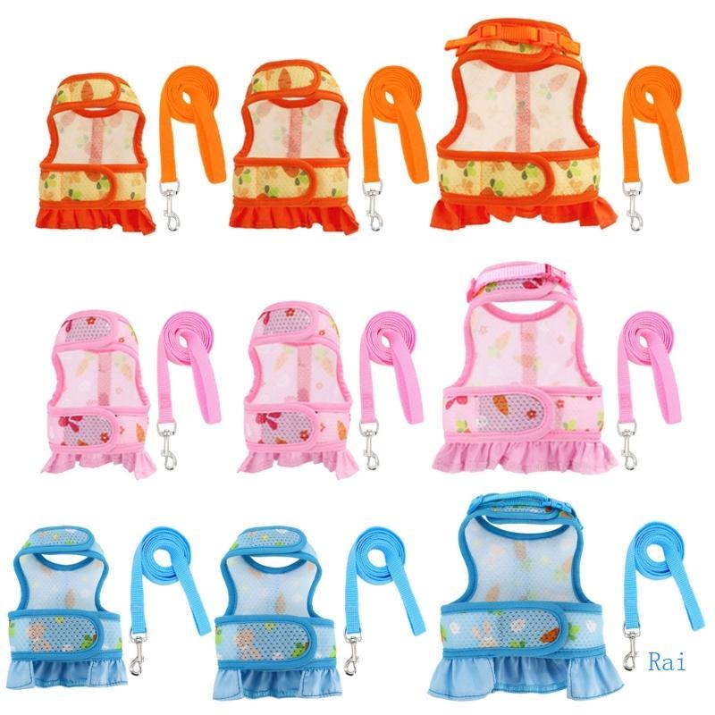 Rai Leash Para Coelhos E Outros Conjuntos Colete Pequenos Animais Vestido Cobaias