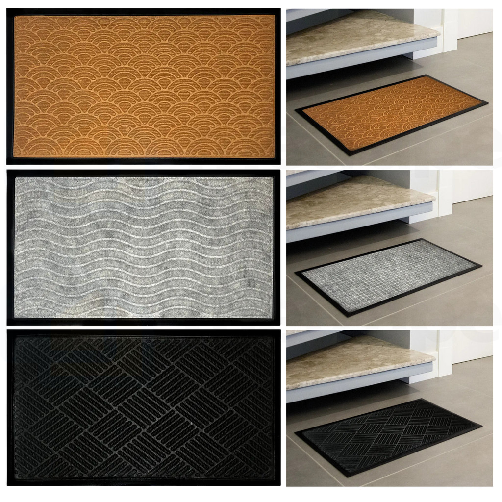 Tapete Capacho de Porta Carpete Fenice Bem-Vindo Vários Modelos Estampado Decoração 70x40cm