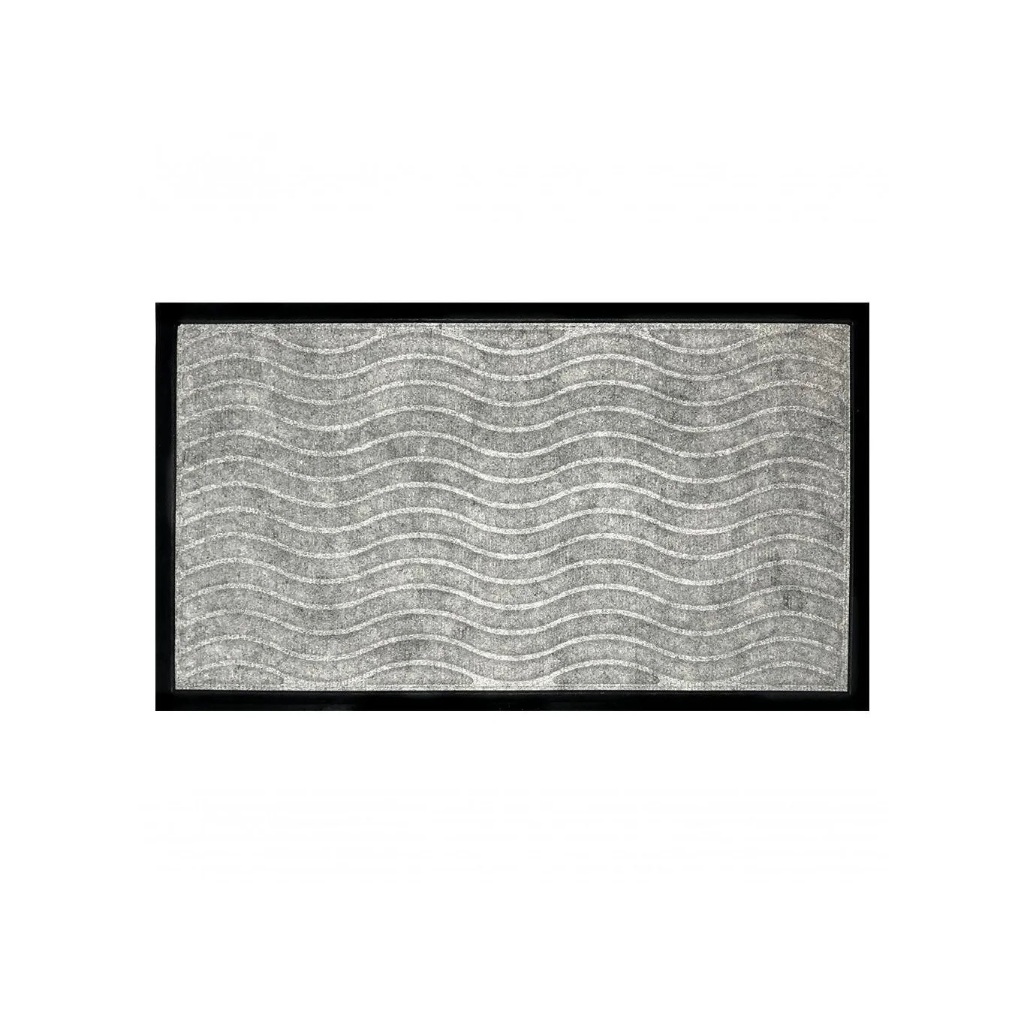 Tapete De Porta De Entrada Capacho Fenice Texturas 70x40cm Uzoo Ondas Cinza