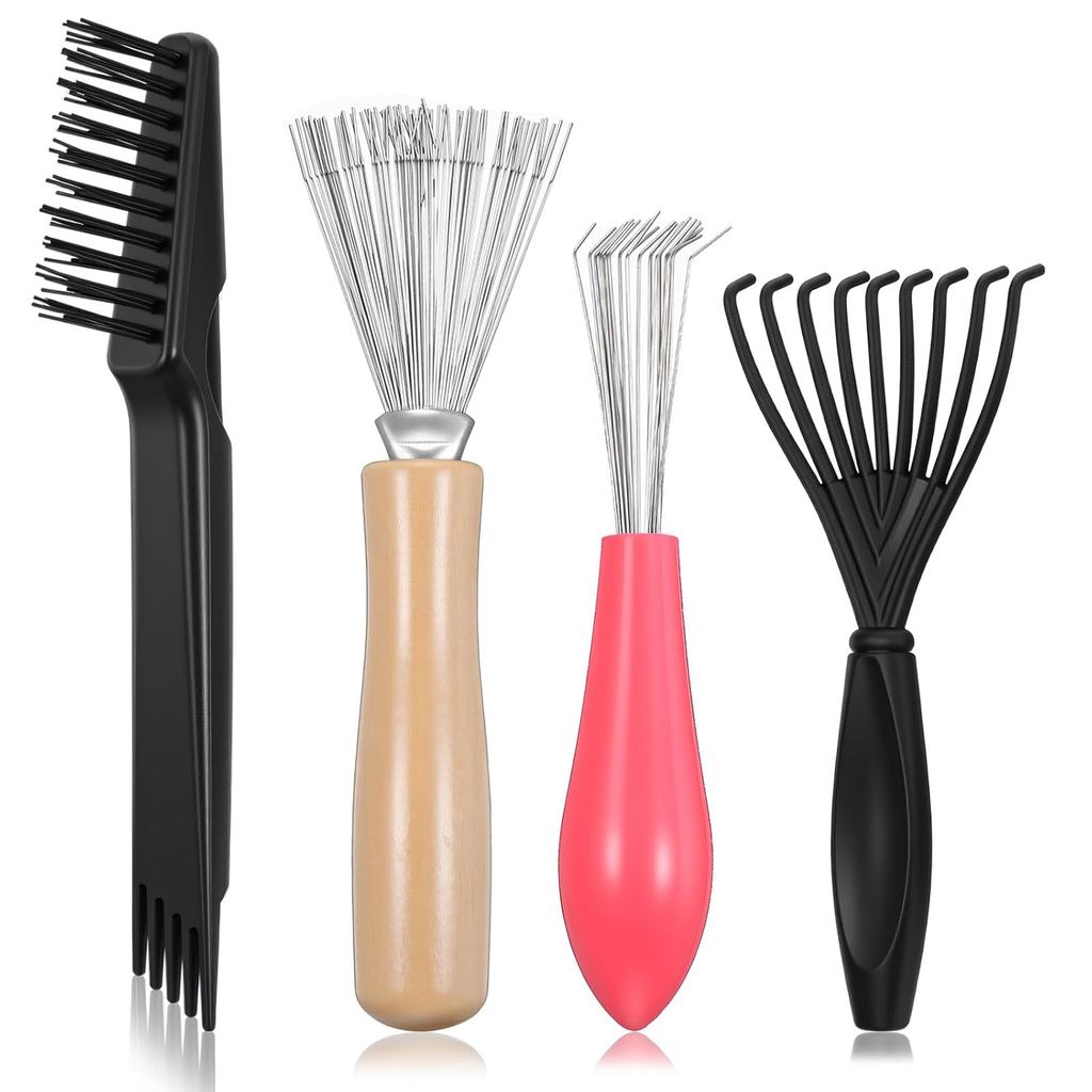 4pcs Comb and Brush Cleaner Tool Set Comb Cleaner Set Hair Brush Cleaners Tool Rake Combs Cleaning Brushes Mini Cl