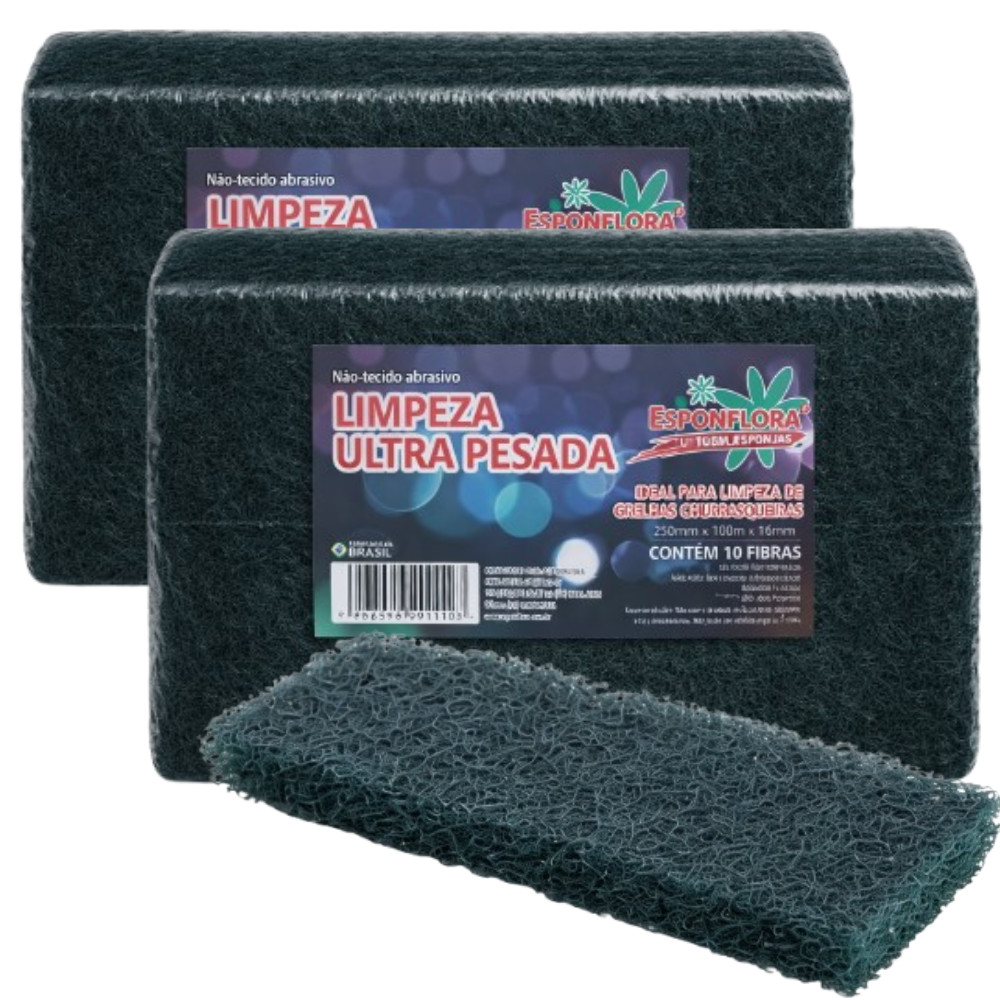Kit Fibra Abrasiva Limpeza Ultra Pesada C/ 20 Un Esponflora