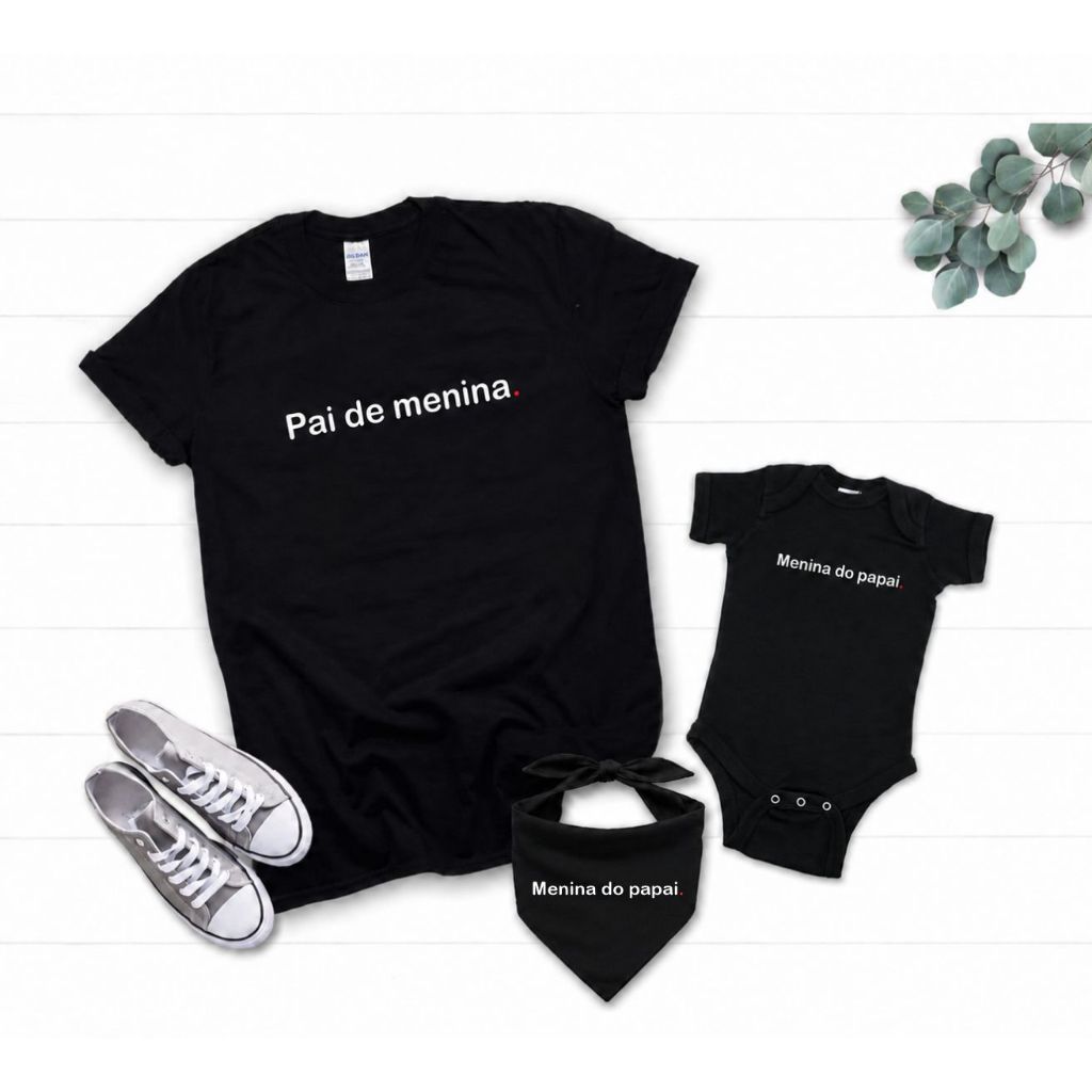 Kit Pai de menina dia dos pai pet bandana