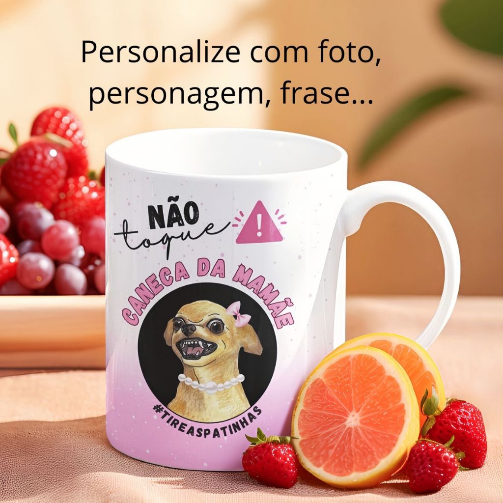 Caneca ceramica personalizada com imagem ou foto do pet Presente criativo para amigos mães namorados