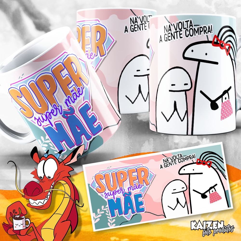 Caneca Flork Mãe - Dia das Mães (Mãe de Pet também) - Florks - Frases Engraçadas - Cerâmica