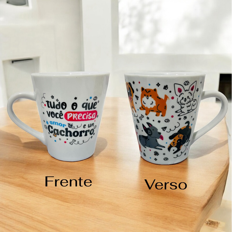 caneca personalizada cachorro presente pet dog cao amor estampada porcelana resistente divertida