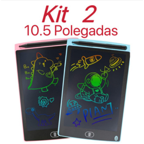 Kit 2 Magic Blackboard LCD tela infantil prancheta de escrita e desenho 10,5 polegadas