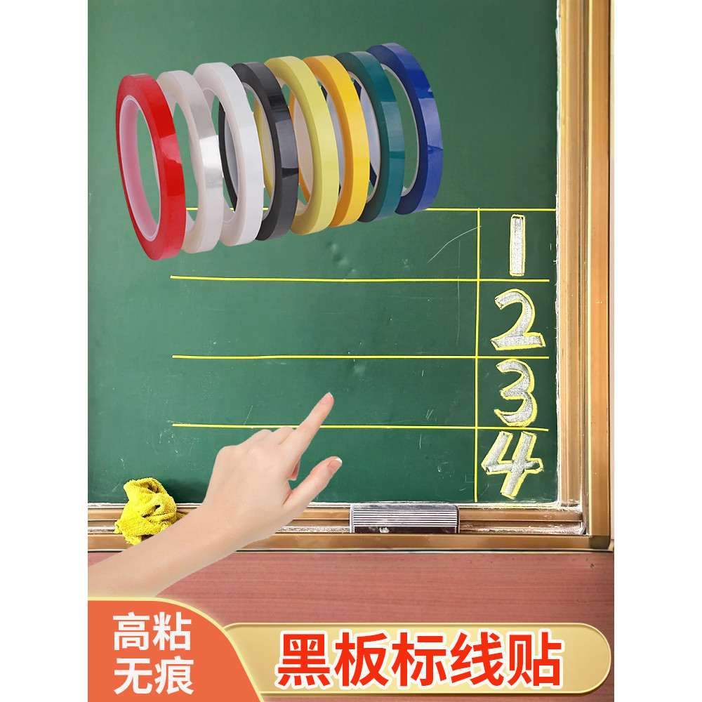Biblioteca Blackboard Color Strip Scribing Strip School Blackboard Partition Strip Adesivo de parede removível Quadro br