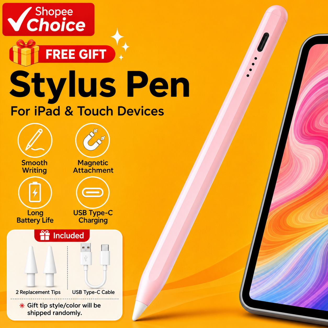 Caneta Stylus Universal para Celular e Tablet, compatível com iPad, Xiaomi, Huawei e Honor, caneta capacitiva ativa