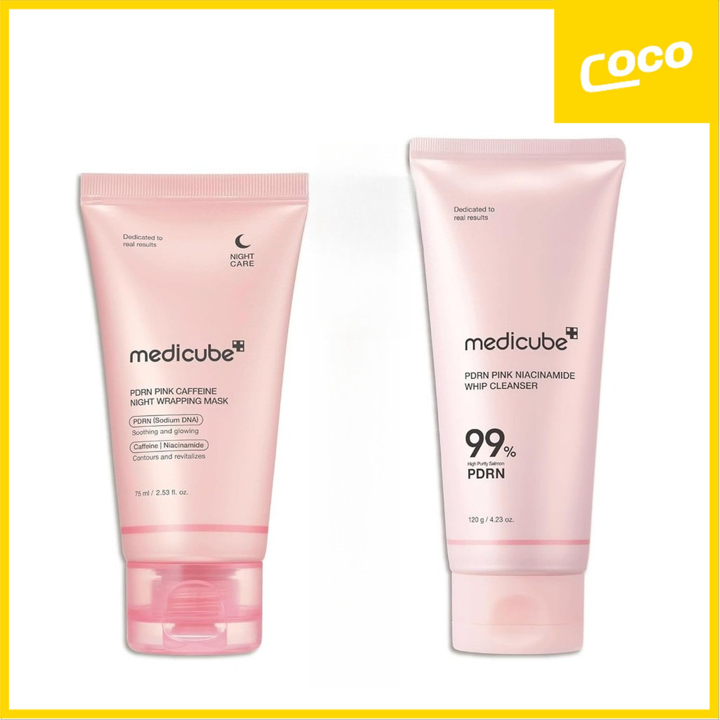 Medicube PDRN Pink Caffeine Wrapping Mask 75ml&Niacinamide Whip Cleanser 120g