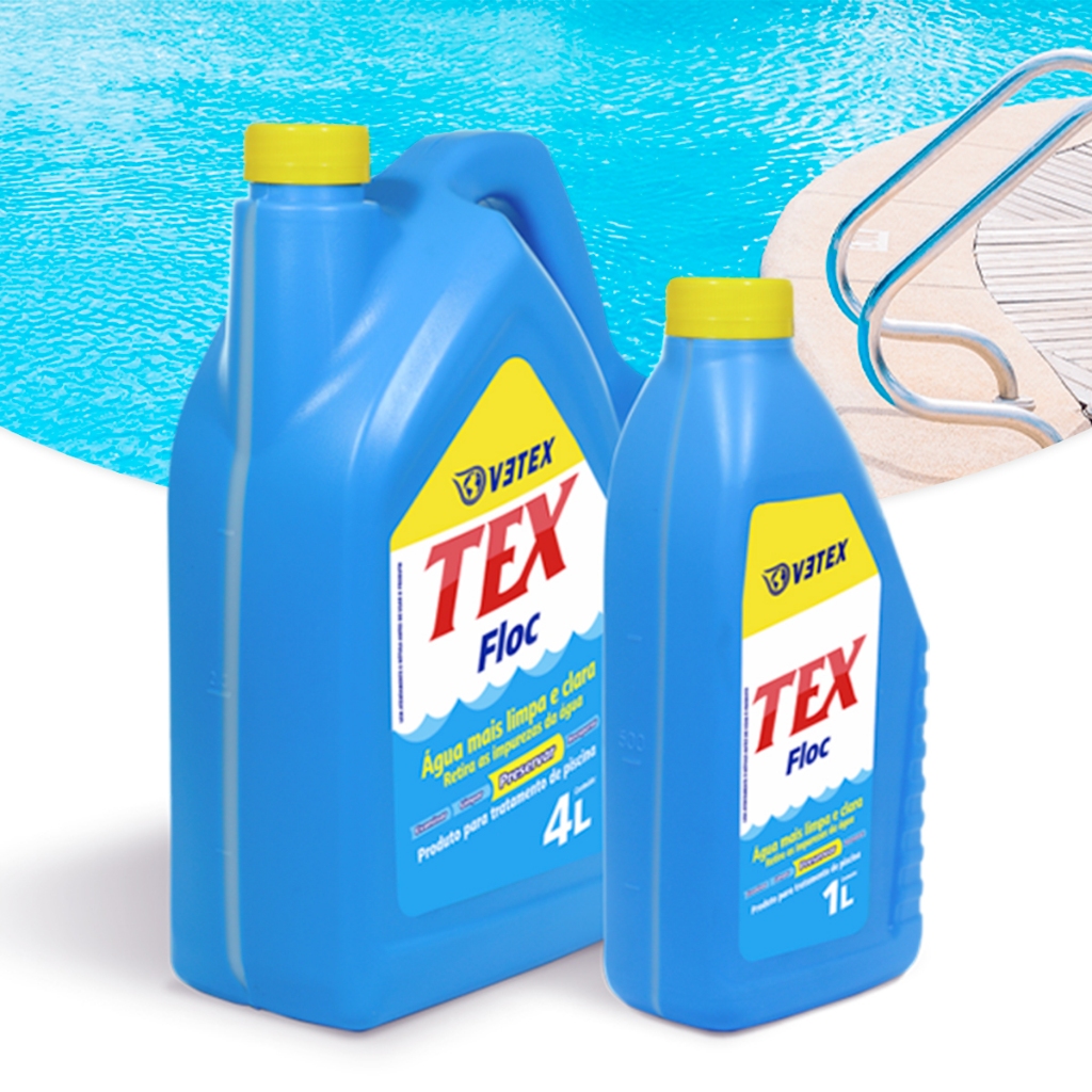 Clarificante Floculante Para Piscina Água Cristalina Limpeza Floc Tex 1 Litro Vetex