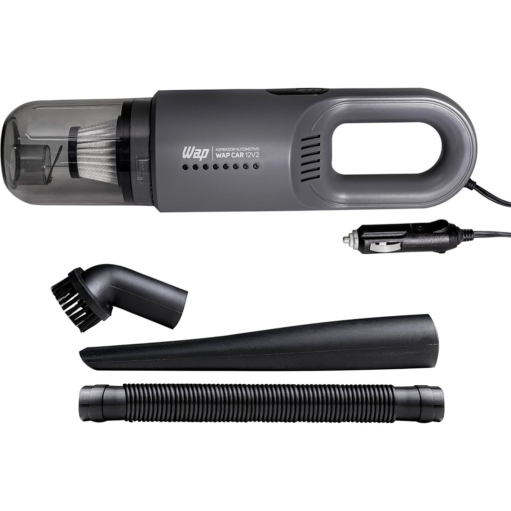 Aspirador Portátil Wap Car Potente 180W Com Reservatório 420ml Bicos Extras Cabo 3,7metros 12v - WAP