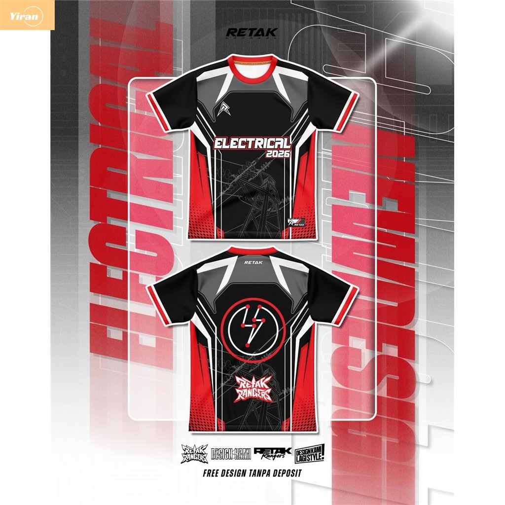 Prosperityusfree Custom 2026 Novo Design Camisa Elétrica Para Homens Baju lelaki Sublimação Camiseta Bola De Alta Qualid