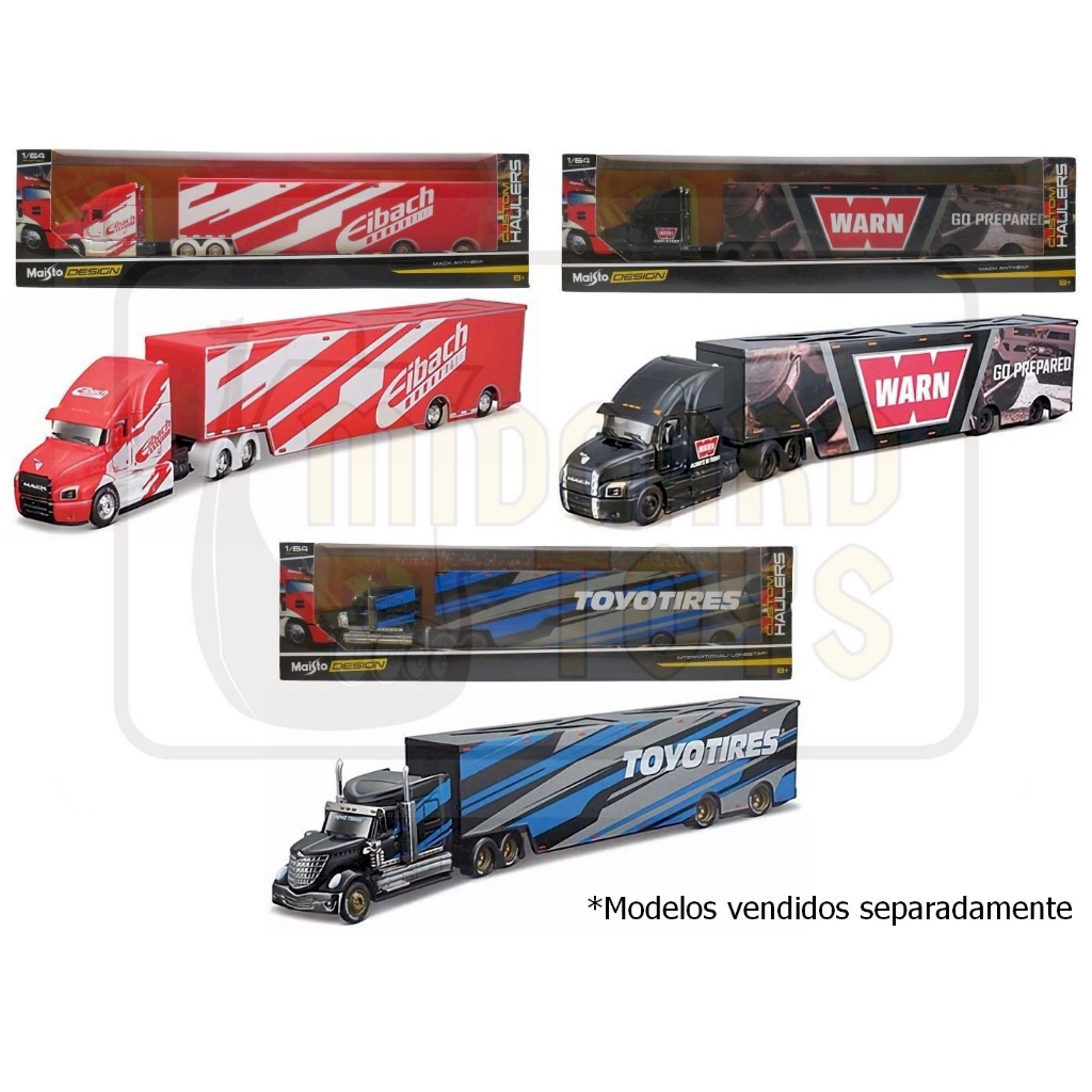 Caminhão Carreta Baú - Custom Haulers - Maisto Design - 1/64 35 cm - Maisto