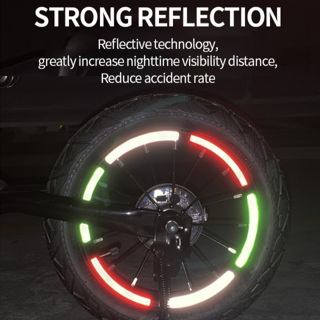 【Design Resistente e Durável】✨ Custom Fit Glow ✨ Adesivos Refletivos de Rodas/Adesivos de Aros/Melhor Visibilidade Notur