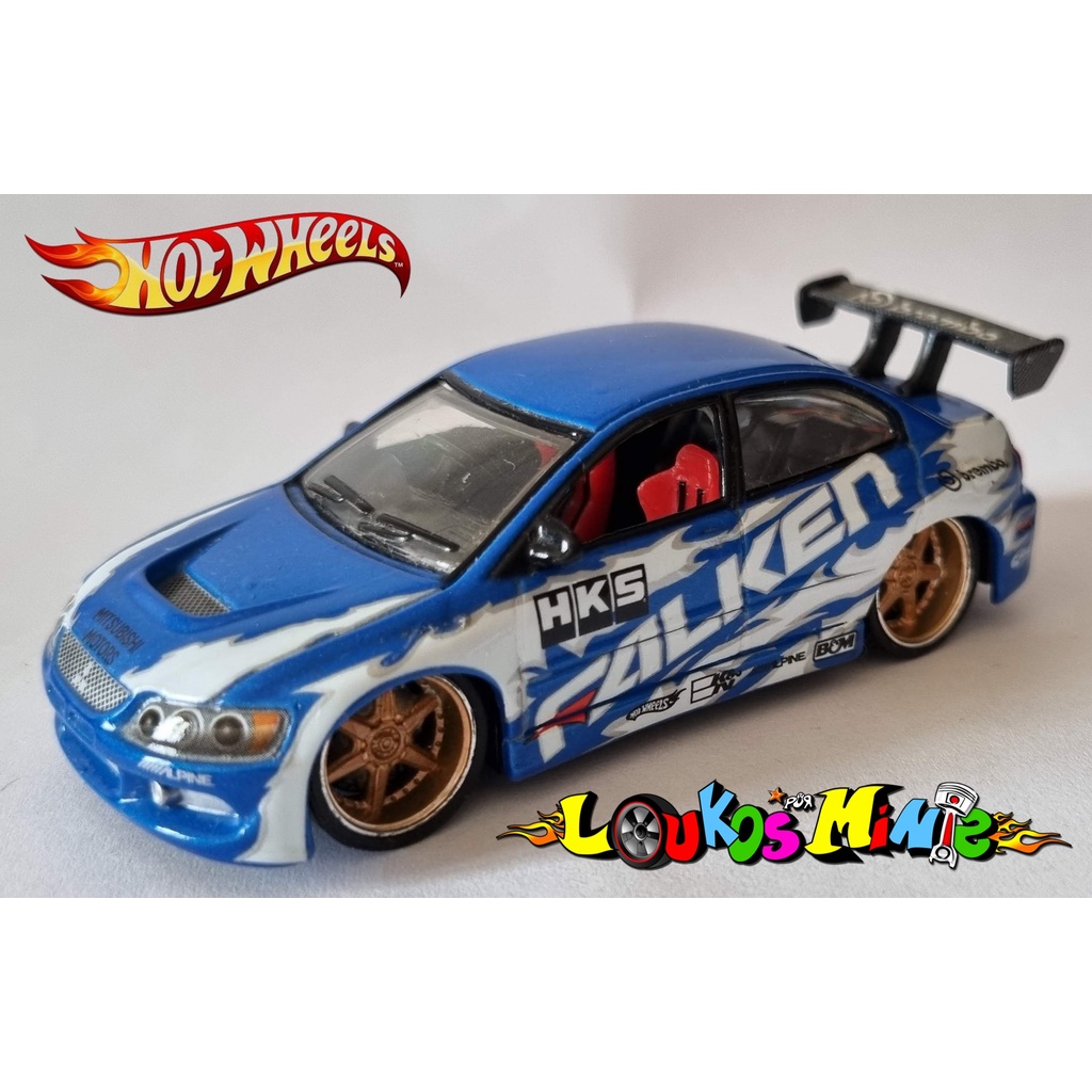 Hot Wheels Mitsubishi Lancer Evolution 8 Custom Design Loose