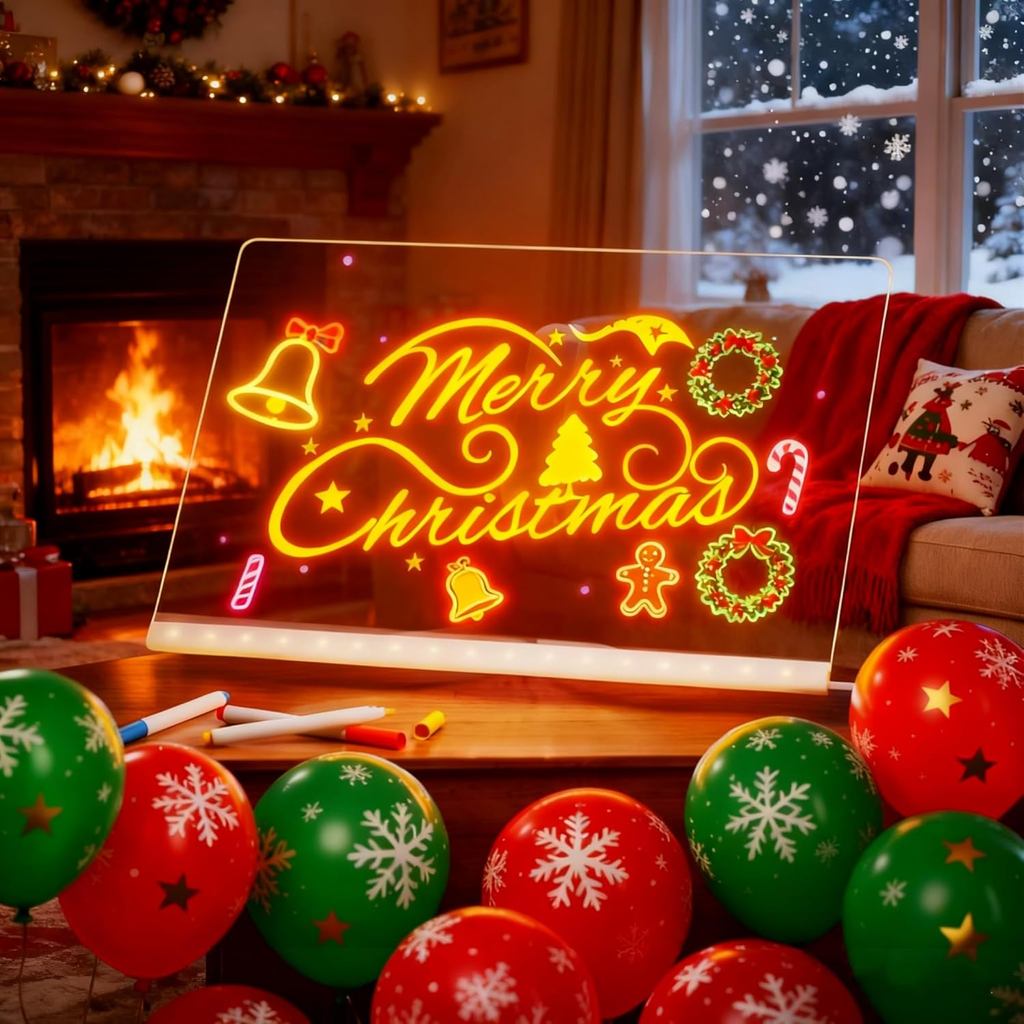 LED Drawing Board, 2026 New Led Drawing Board for Kids, Glowboard, Acrylic Dry Erase with Light,Includes 7 Color Pens,fo