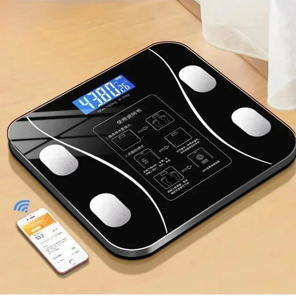 Balança Digital Bioimpedância Corporal Bluetooth App Peso Dieta Nutrição Controle Saúde Academia