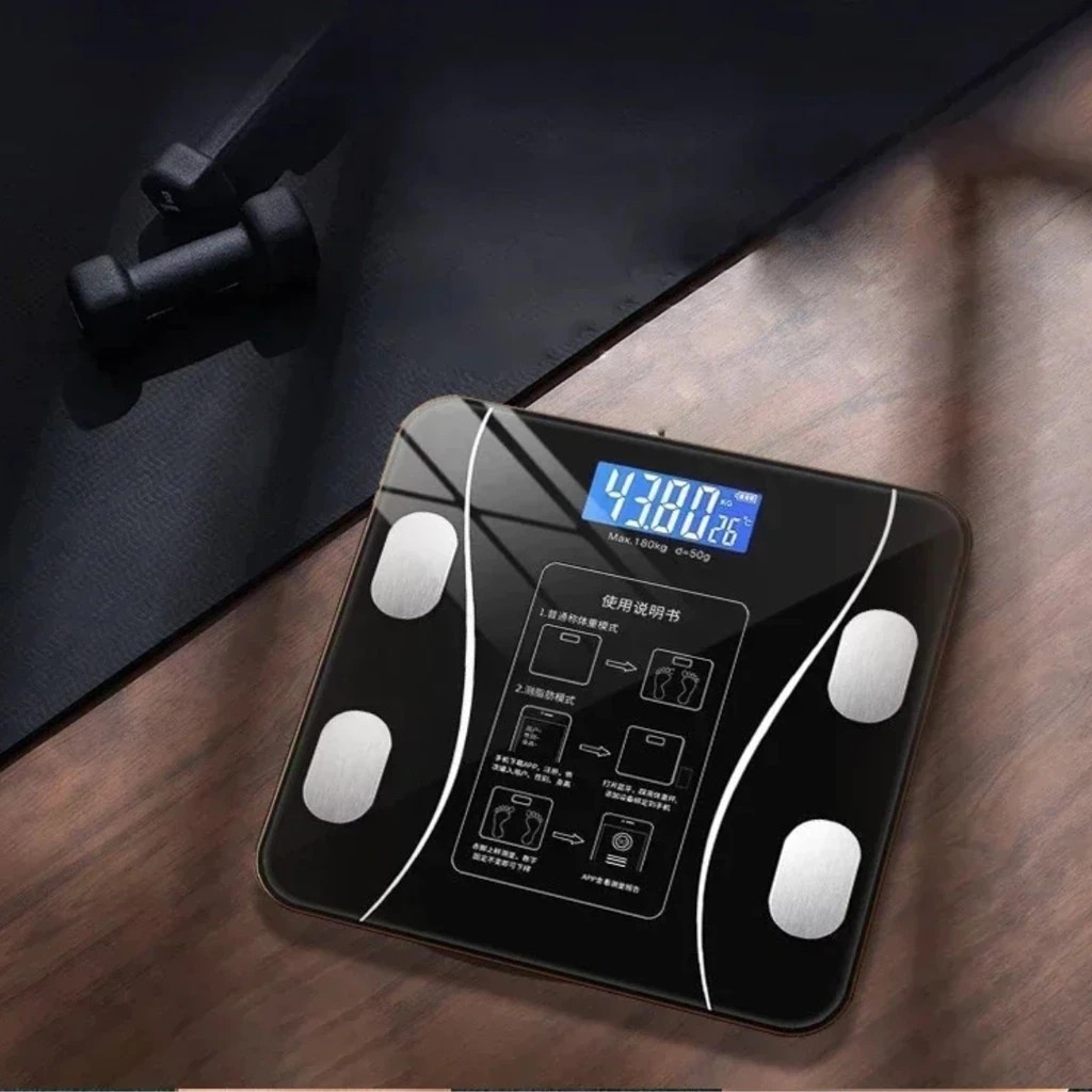 Balança Digital de Bioimpedância 140kg Bluetooth App Controle Peso Saúde Dieta Academia