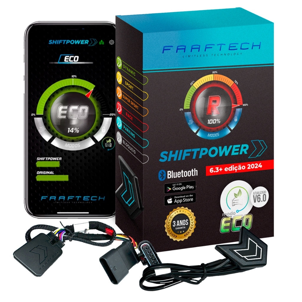 Pedal Shiftpower App bluetooth sp05+ completo Onix Prisma Sonic Spin Cobalt c/ novo modo eco 5.0+
