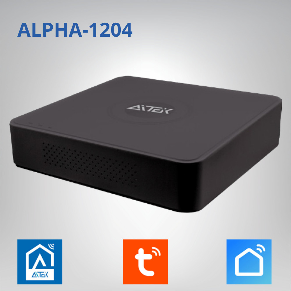 DVR 4 Canais 5 em 1 5MP H.265+ Áudio Coaxial UTC Aitek ALPHA-1204 App Tuya Smart Life CFTV Residencial Empresa
