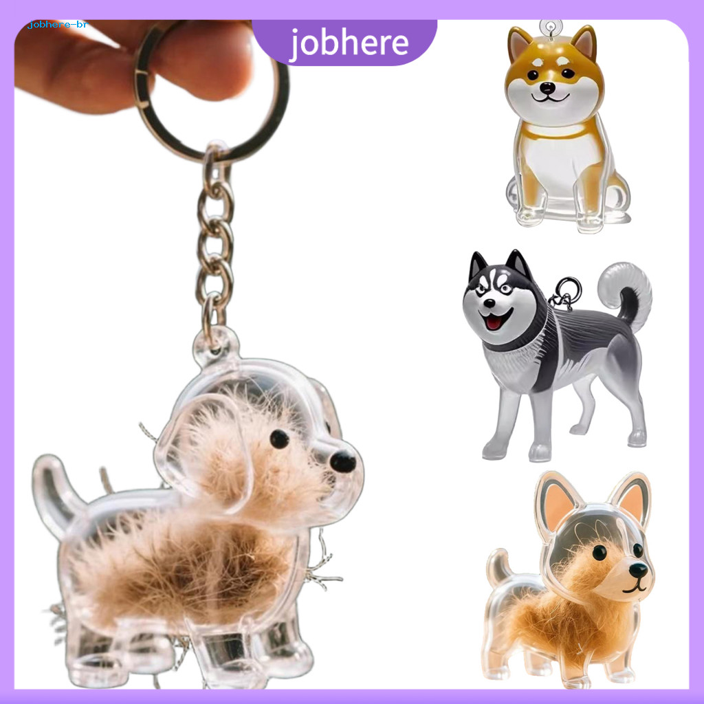 Dog Hair Memory Keychain Personalized Acrylic Pet Keepsake Lightweight Transparent Shell Corgi Pomeranian Bulldog Breed