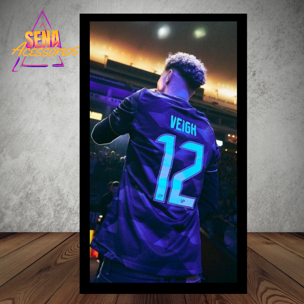 Quadro Decorativo 1 Peça Grande Mc Veigh Show Camisa de Time - Funk Rap Trap Cantor - Hd Alta Qualidade