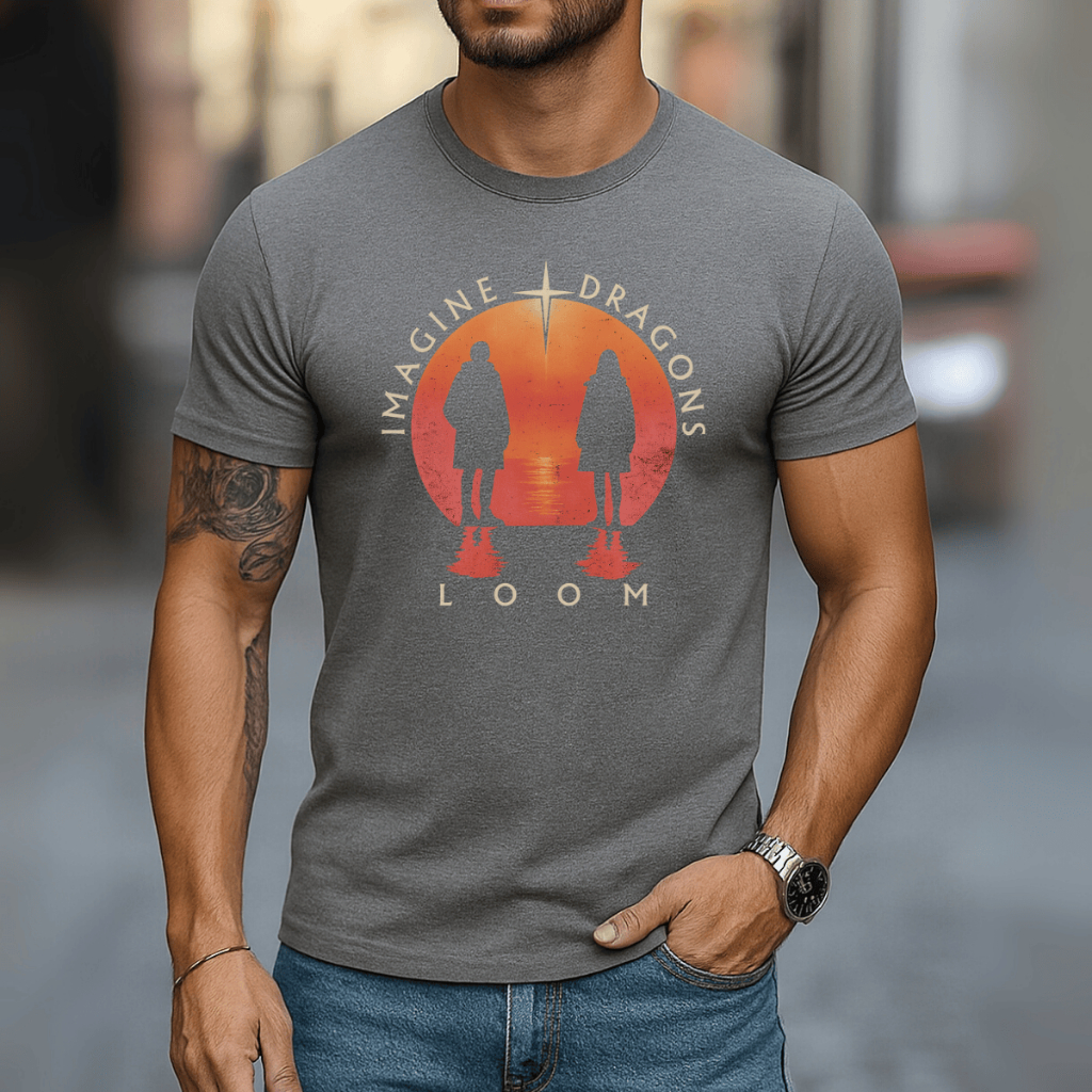 Camiseta Lisa Básica Feminina Algodão 100% Alta Qualidade Imagine Dragons SHOW camiseta cinza