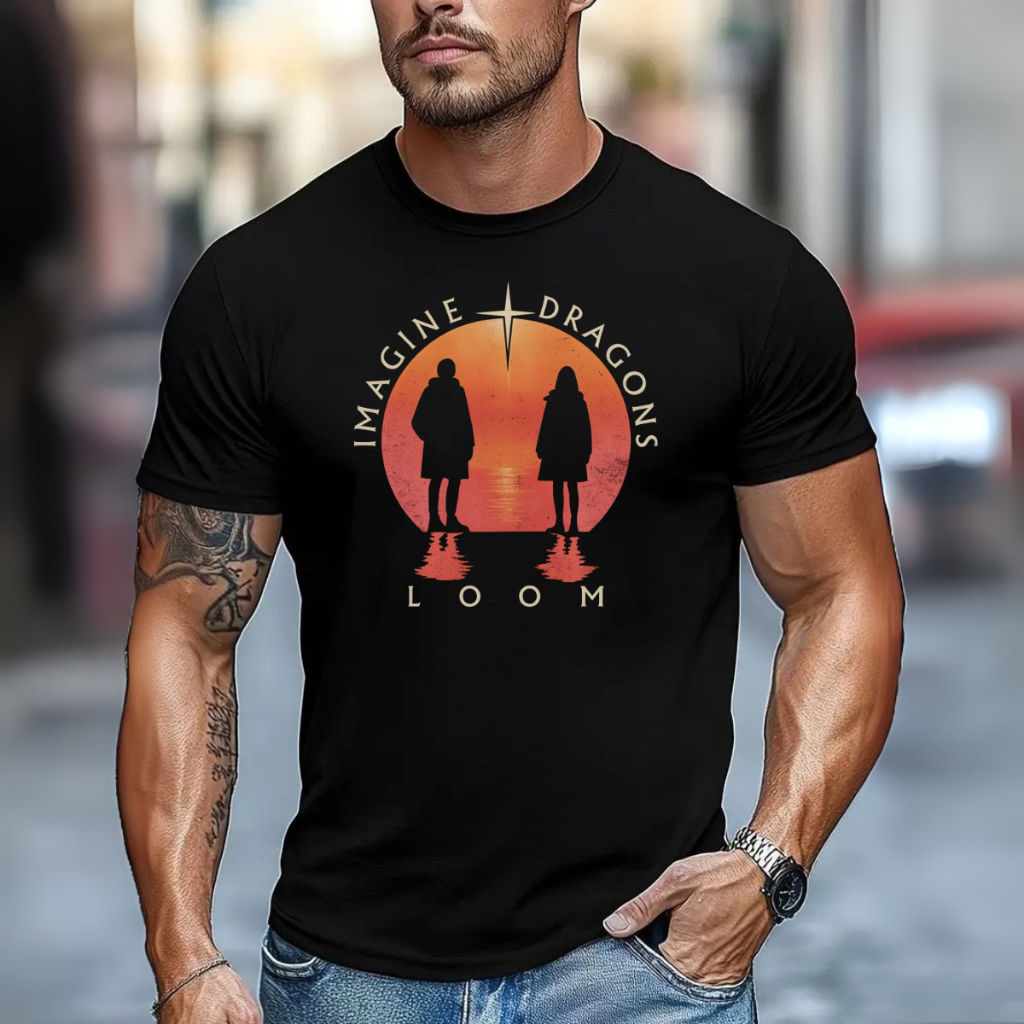 Camiseta de qualidade Streetwear Unissex 100% Algodão Premium Imagine Dragons SHOW camiseta preta
